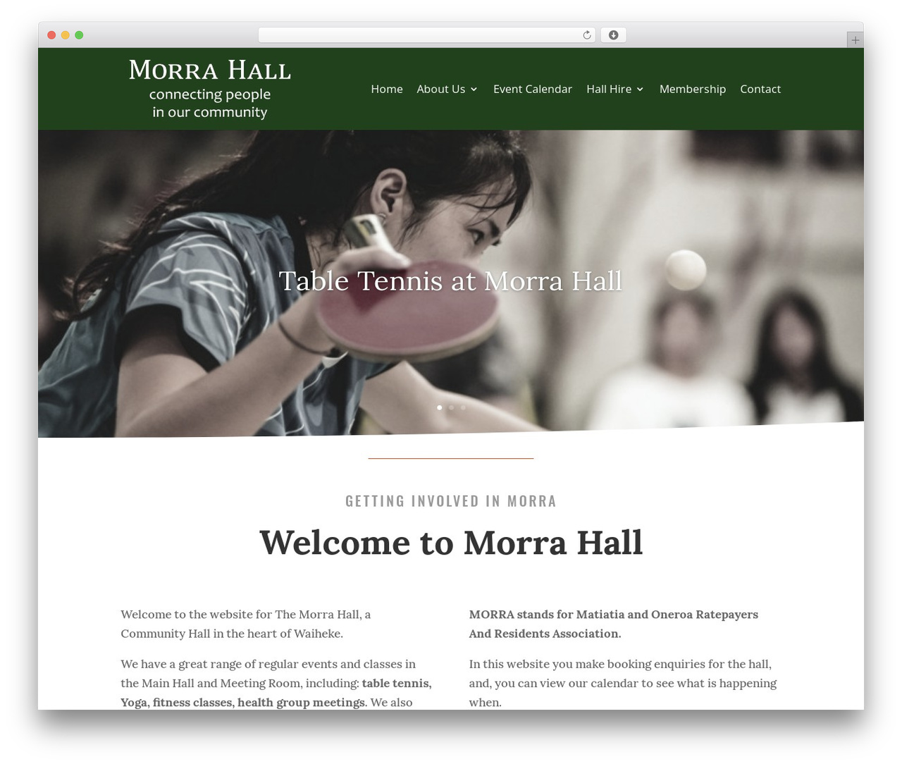 WordPress theme Divi - morrahall.co.nz
