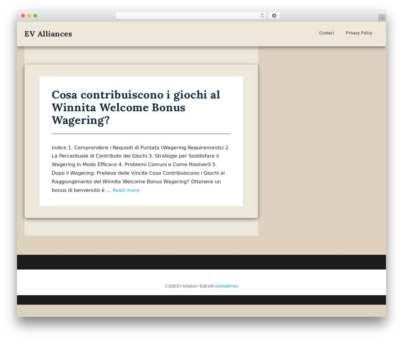 GeneratePress Child WordPress theme - evalliances.com
