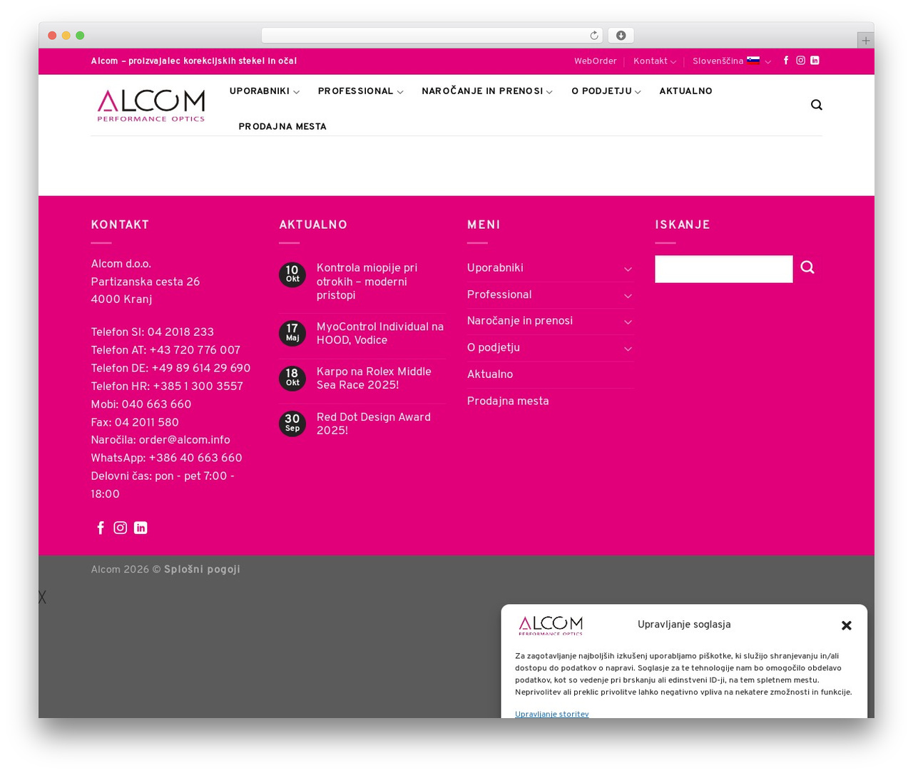 WordPress theme Flatsome - alcom.si/uporabniki