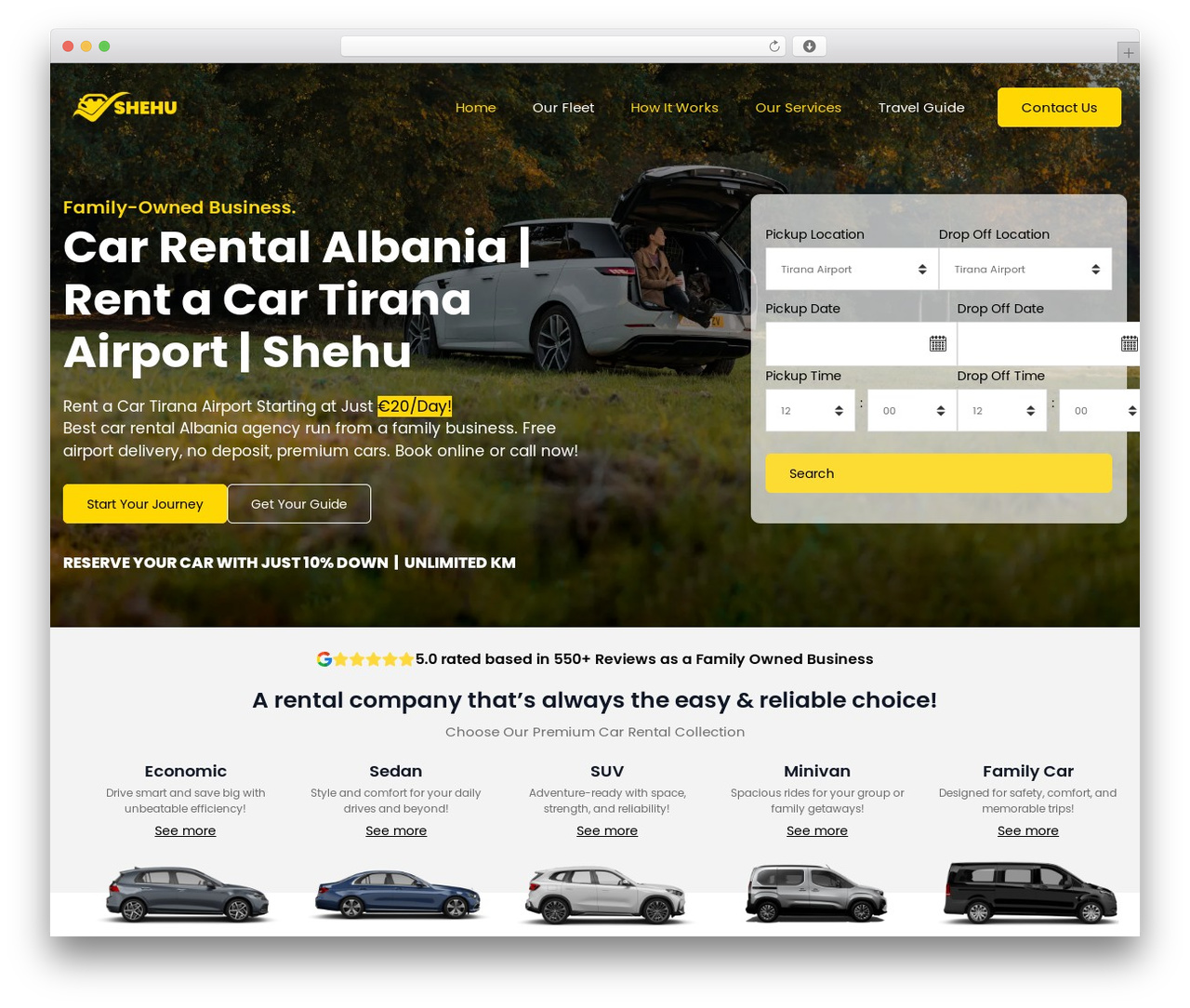 WordPress theme GeneratePress - shehurentalcars.al