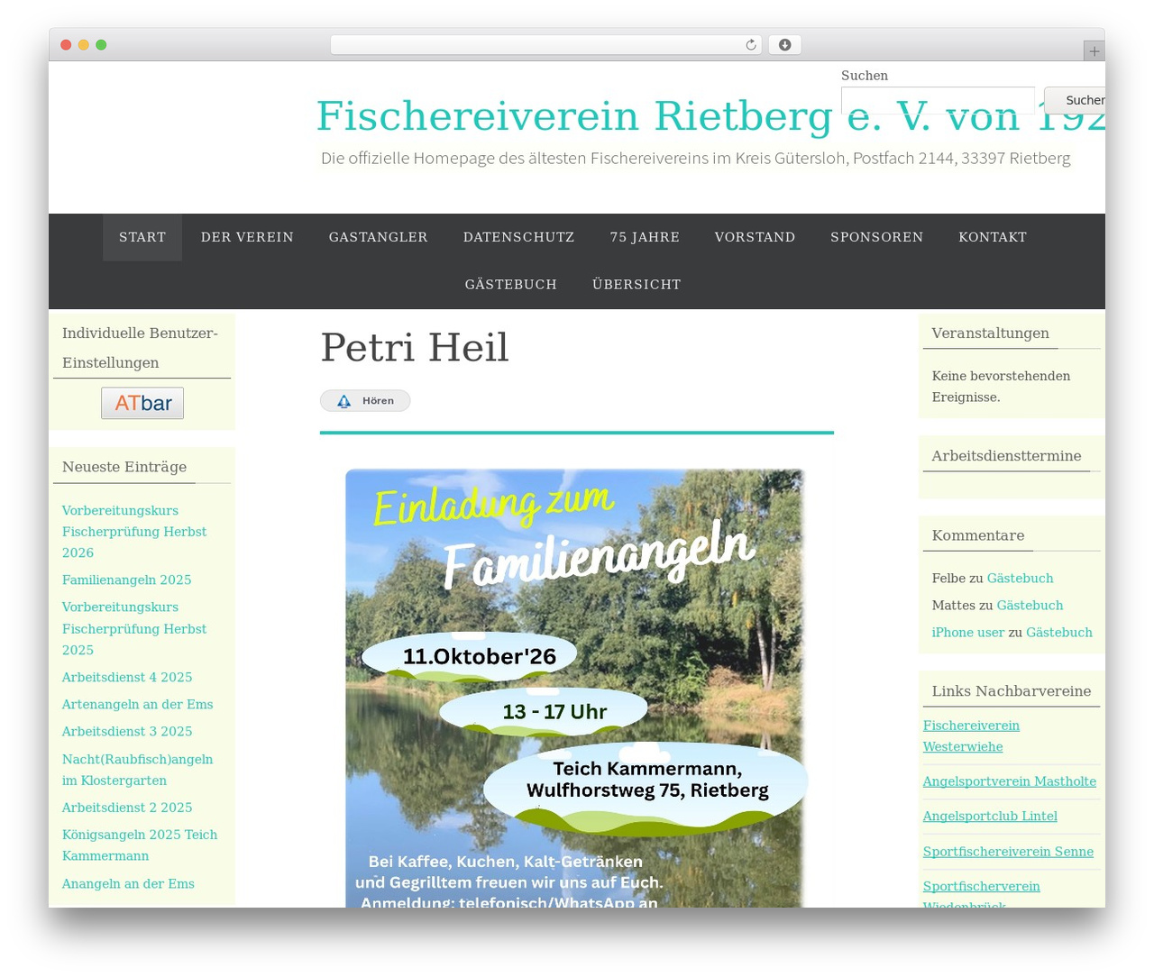 WordPress website theme Nirvana - fischereiverein-rietberg.net