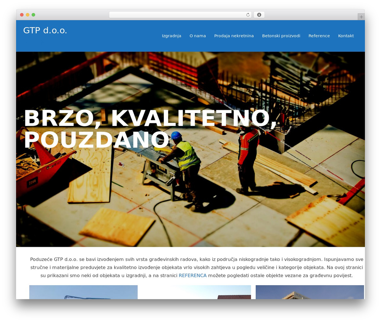 Construct-Ex WordPress theme design - gtp-vrgorac.hr