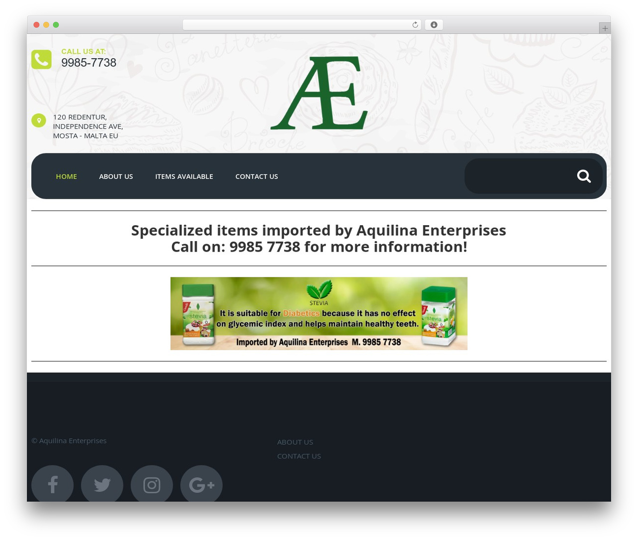 cherry WordPress store theme - aquilina-ent.com