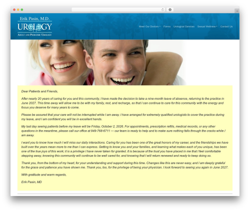 WordPress theme bootCommerce Child - erikpasinmd.com
