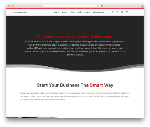 Divi WordPress theme - the5stepbusinessstart.com