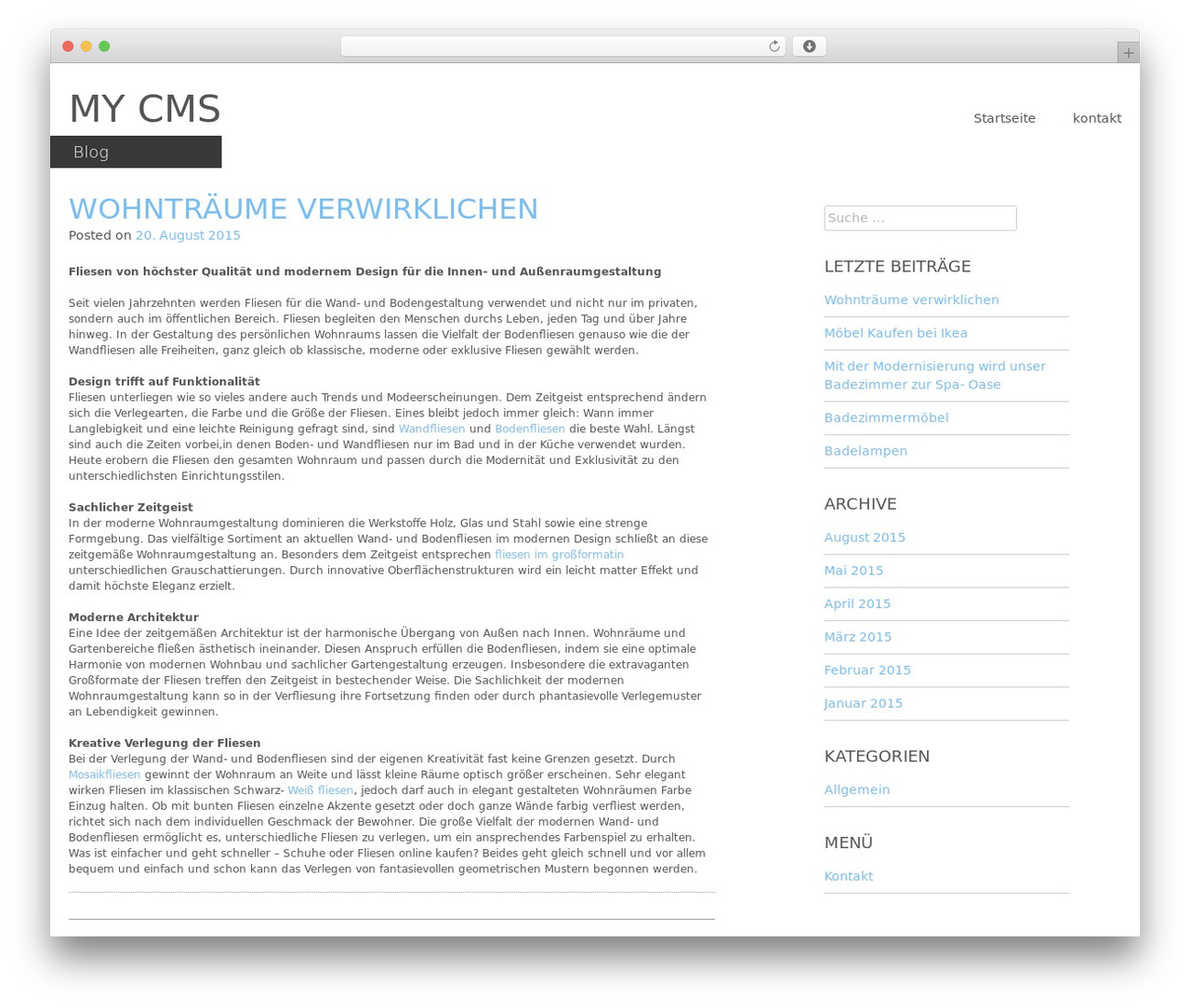 Corbusier WordPress theme - texte-fee.de