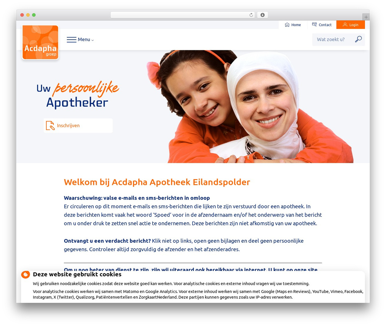 Thema Acdapha groep apotheek theme WordPress - apotheekeilandspolder.nl