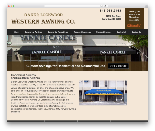 JW Bootstrap WordPress theme - westernawningcompany.com