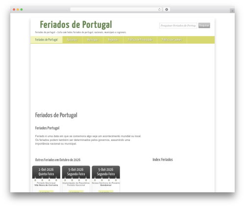 Theme WordPress GreenLeaf - feriadosportugal.com