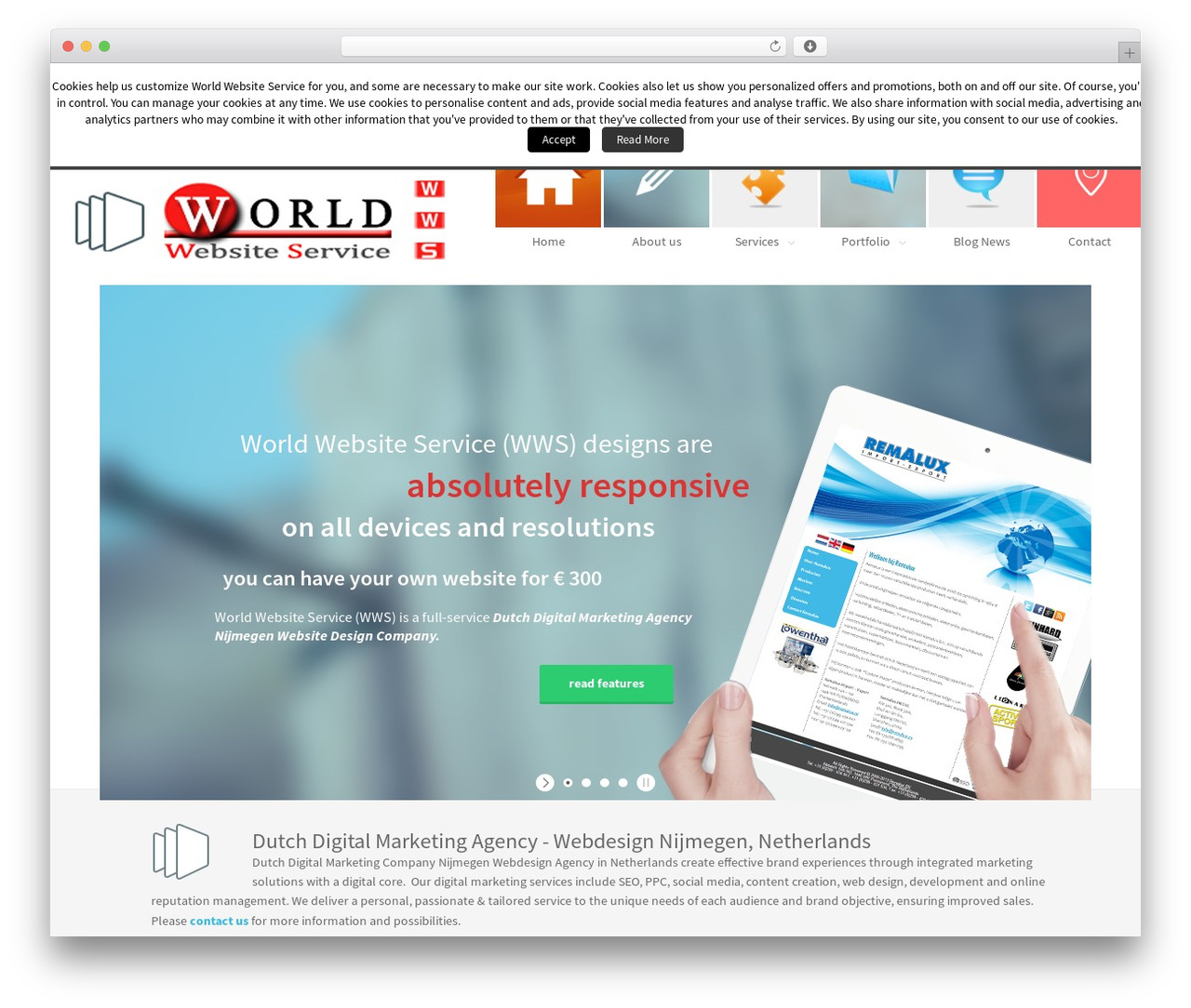 WordPress website theme Second touch - worldwebsiteservice.com