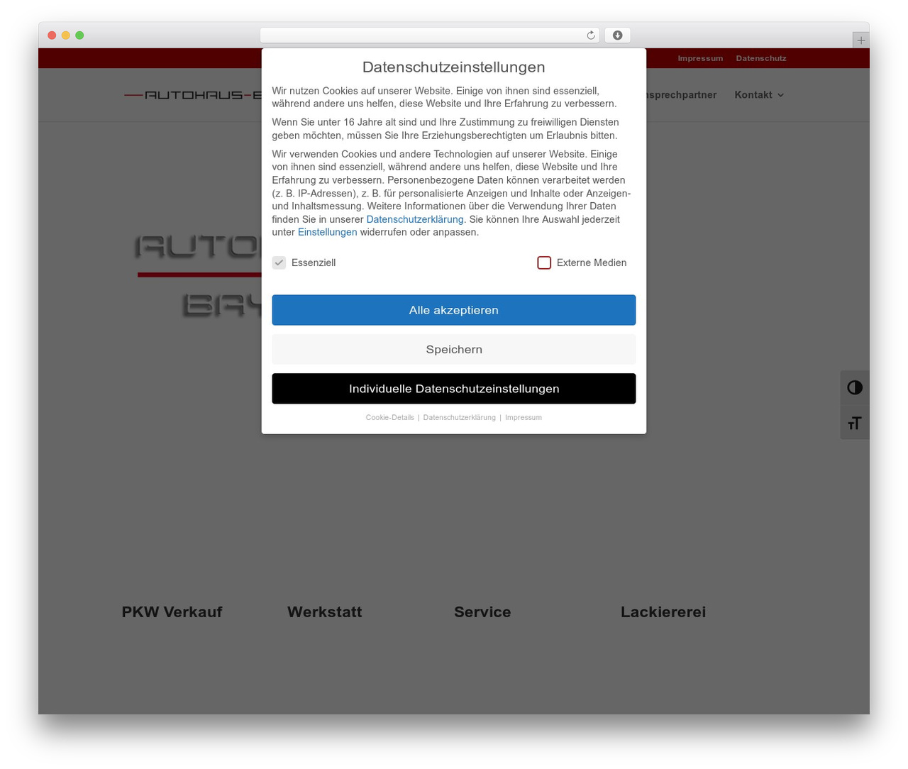Divi WordPress theme design - autobayer.de