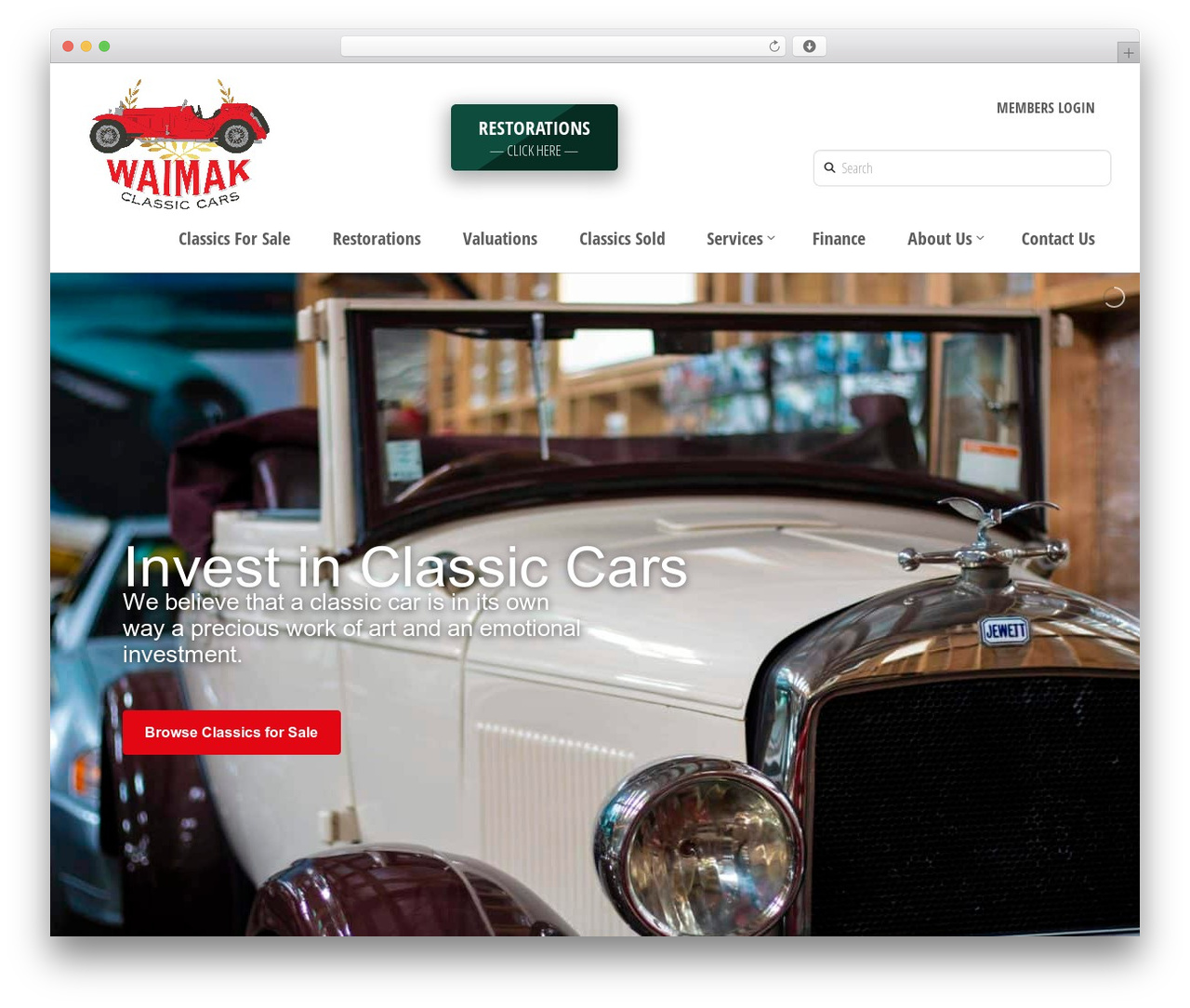 Pro WordPress theme - waimakclassiccars.co.nz