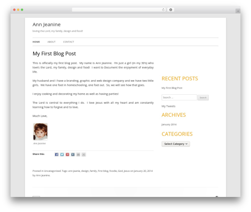 Tiny Forge food WordPress theme - annjeanine.com