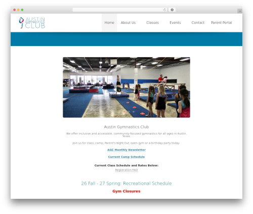 gameplan WordPress theme design - austingymnasticsclub.com