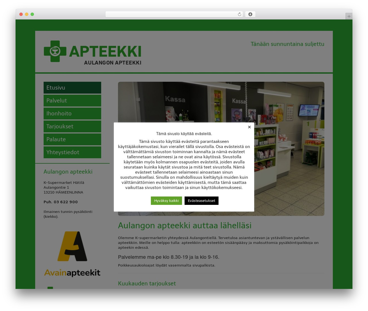 Primus Mini theme WordPress - aulangonapteekki.fi Primus Mini theme WordPress - aulangonapteekki.fi