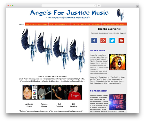 Thesis WordPress theme - angelsforjusticemusic.com