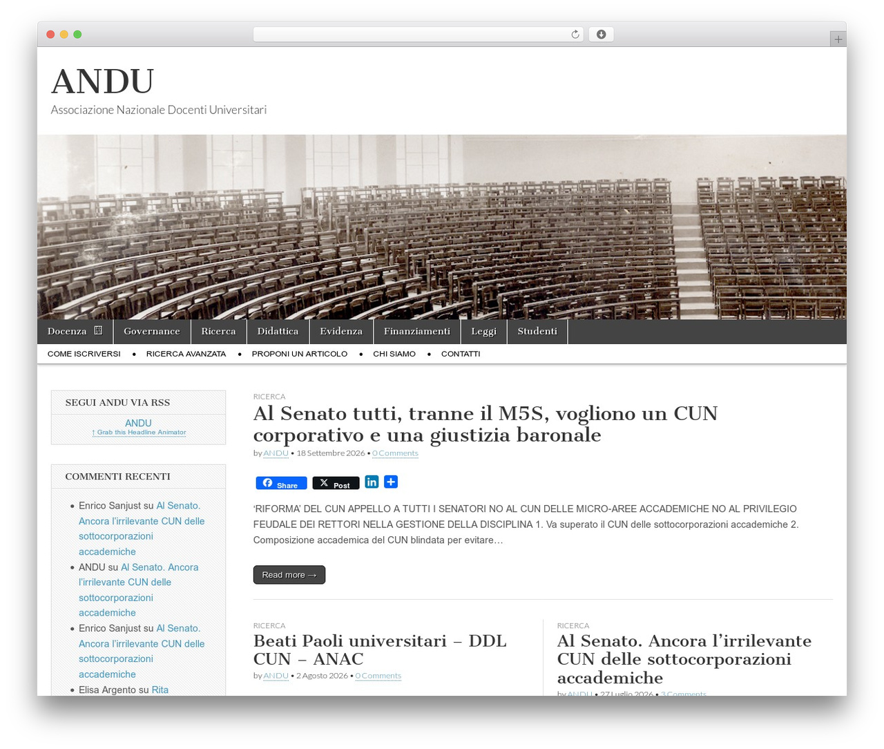 WordPress website theme Magazine Basic - andu-universita.it