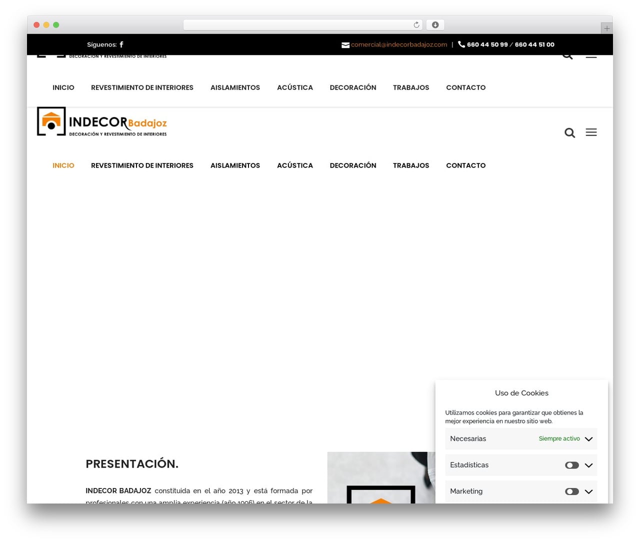 Theme WordPress Cornerstone - indecorbadajoz.com