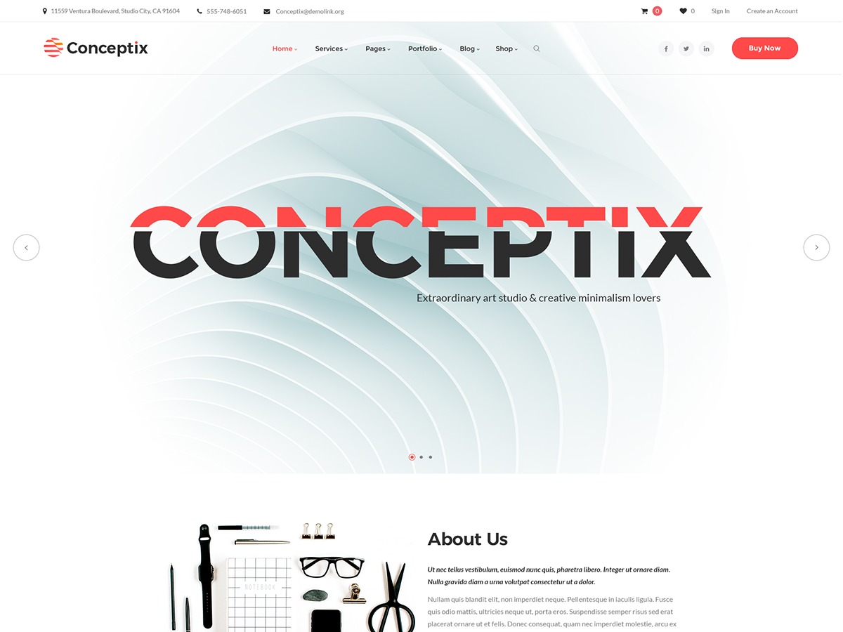 WordPress theme Conceptix by Jetimpex