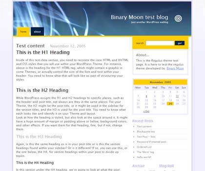 Regulus theme WordPress by Ben Gillbanks