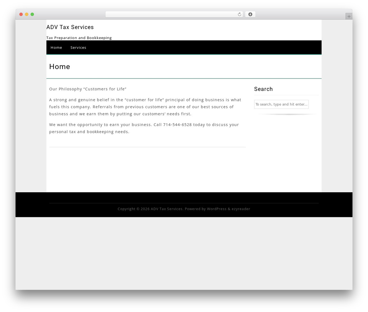 WordPress theme EzyReader - advtaxservices.com