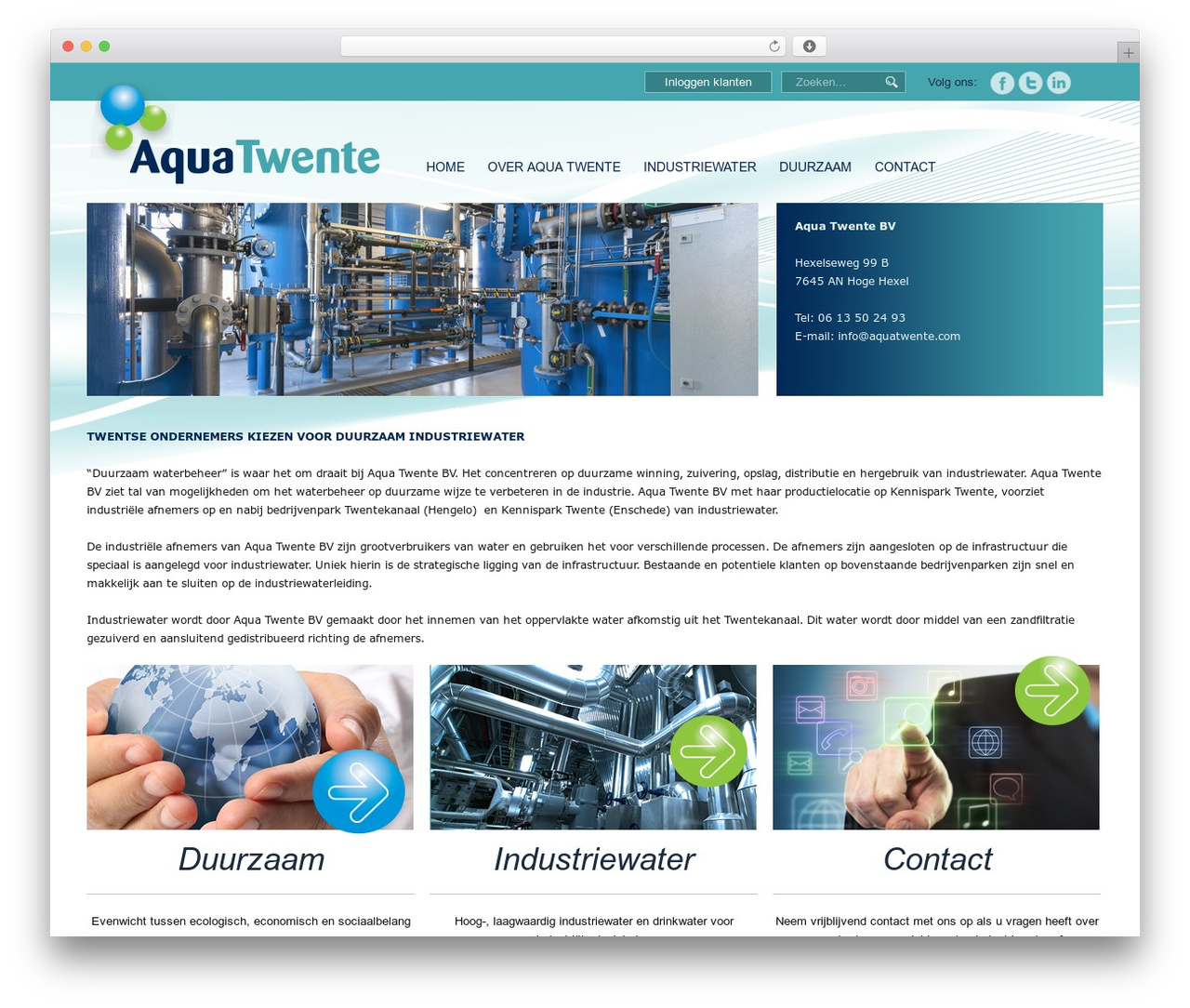 WordPress theme Webton - aquatwente.com