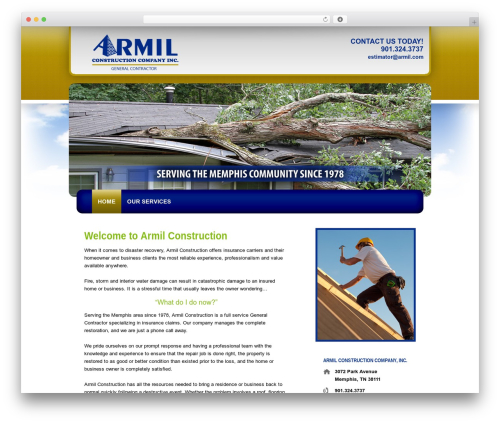 Creative Services Framework company WordPress theme - armil.com