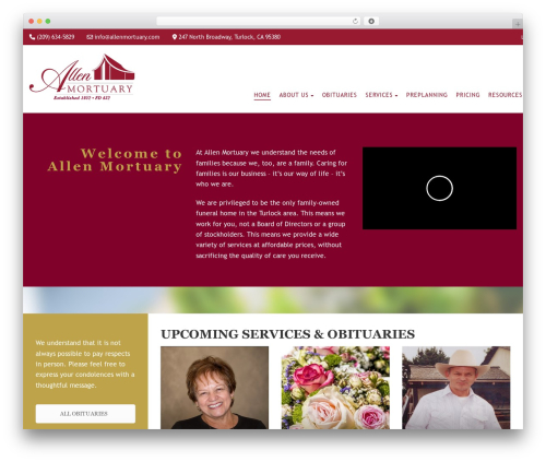 Obsequy premium WordPress theme - allenmortuary.com