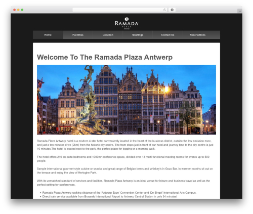 Responsive Pro best hotel WordPress theme - ramadaplaza-antwerp.com