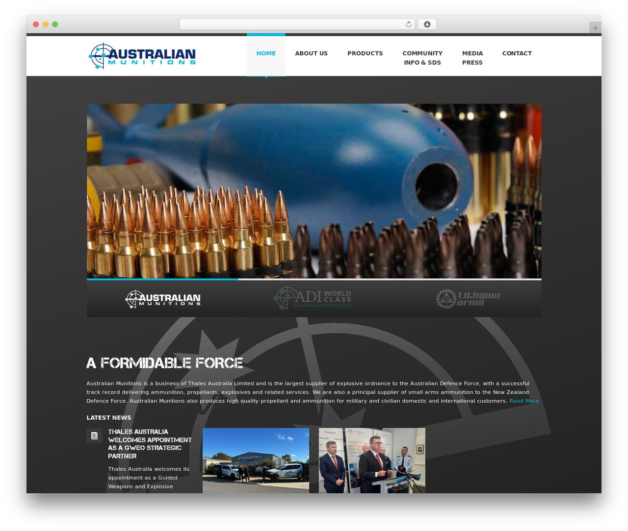 SmartStart WP - Responsive HTML5 Theme WordPress page theme - australian-munitions.com.au