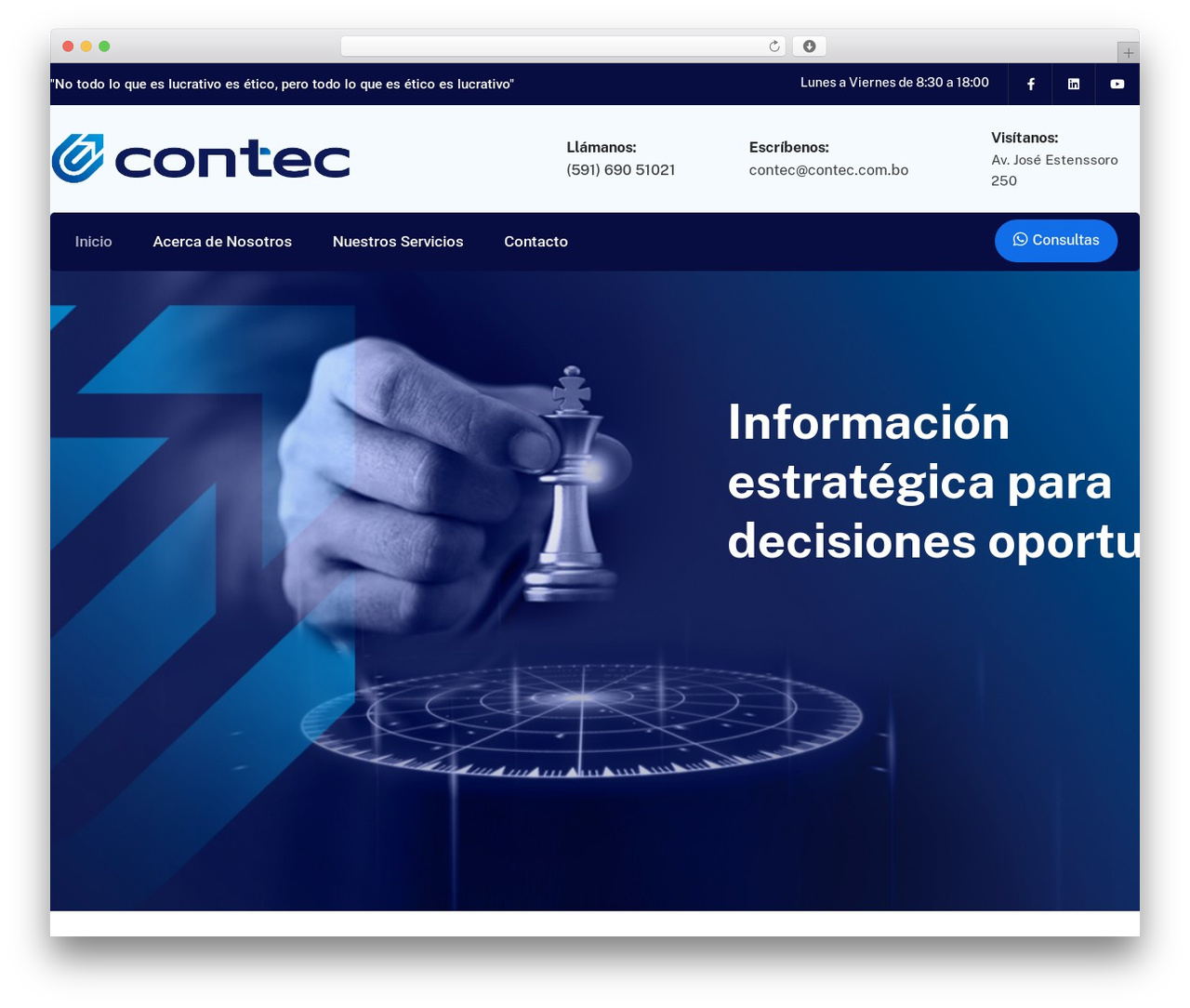 Bcom WordPress theme design - contec.com.bo