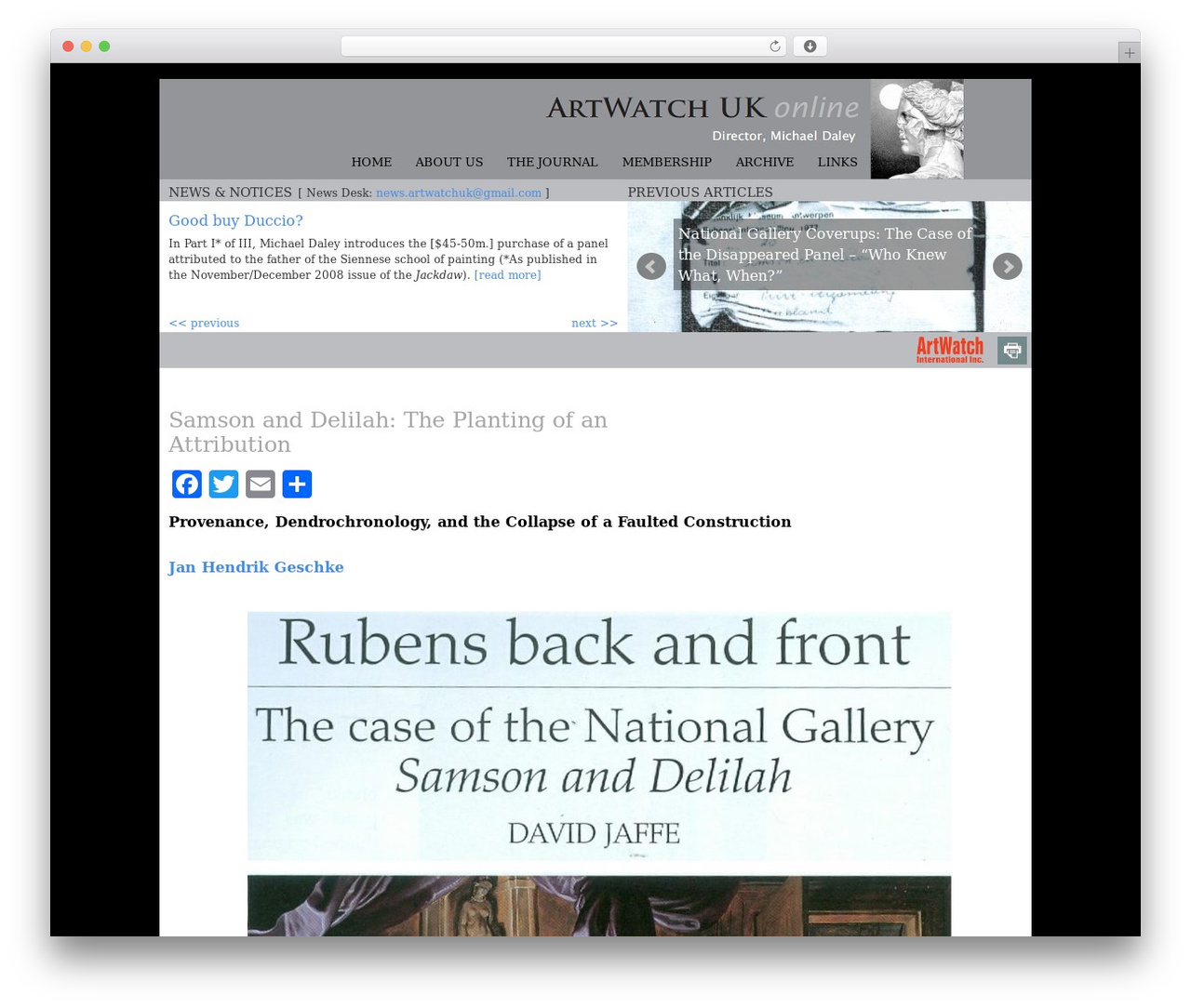 Modularity Lite WordPress theme - artwatch.org.uk