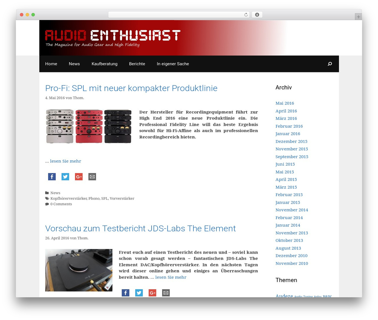 WordPress theme GeneratePress - audio-enthusiast.com