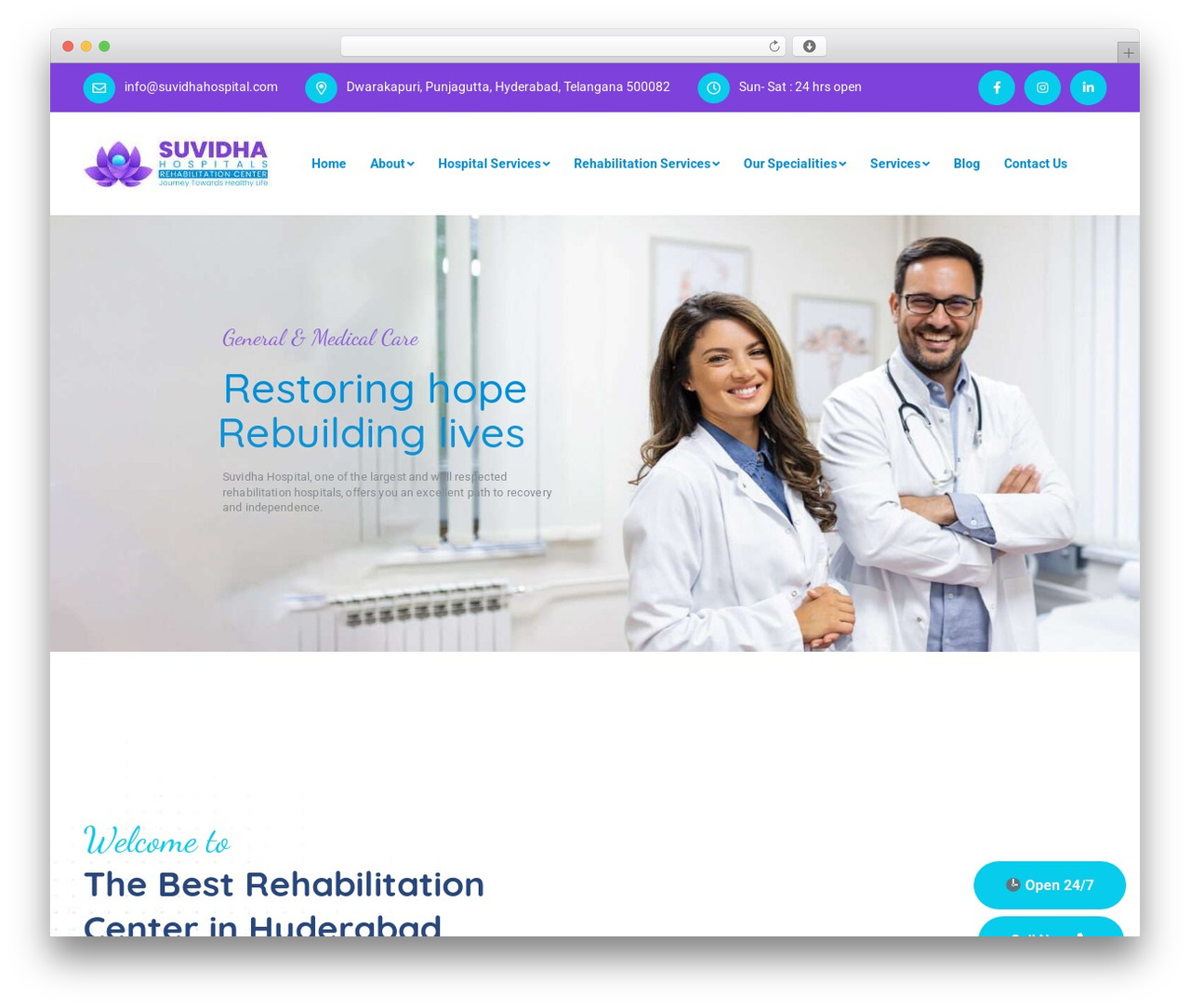 Medixi WordPress website theme - suvidhahospital.com