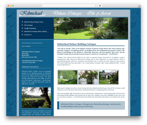 Responsive Pro premium WordPress theme - arranluxurycottages.com