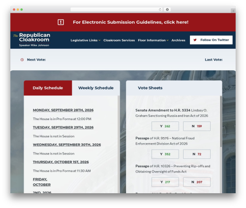 Theme WordPress Engage Theme - repcloakroom.house.gov