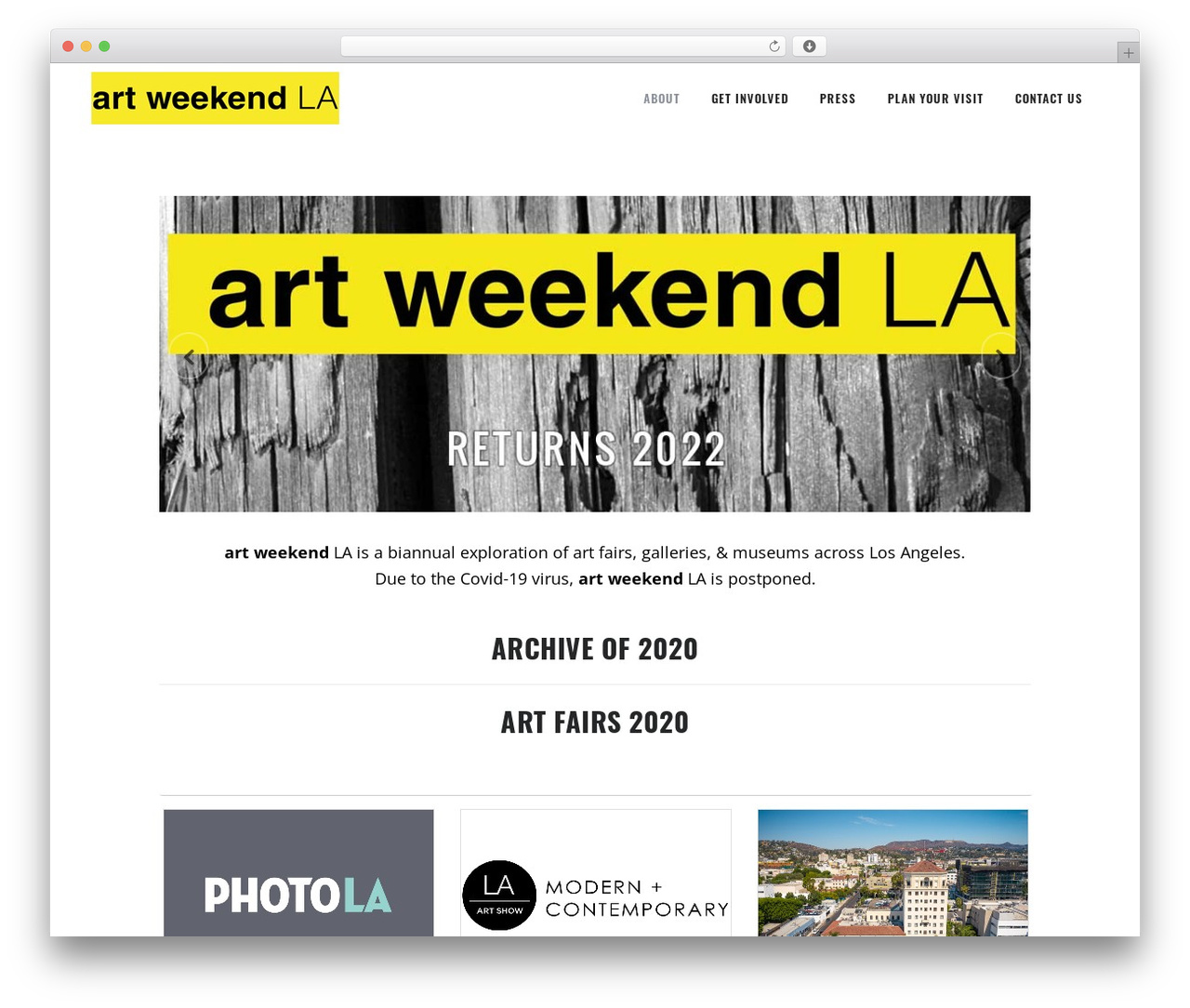 Bridge WordPress theme design - artweekendla.com Bridge WordPress theme design - artweekendla.com