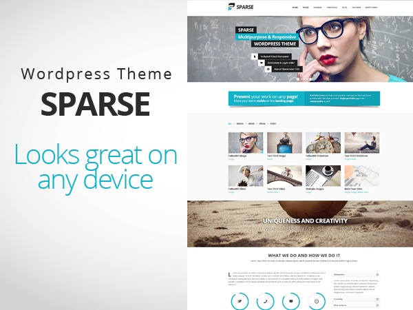 Sparse WordPress portfolio theme by PEGO