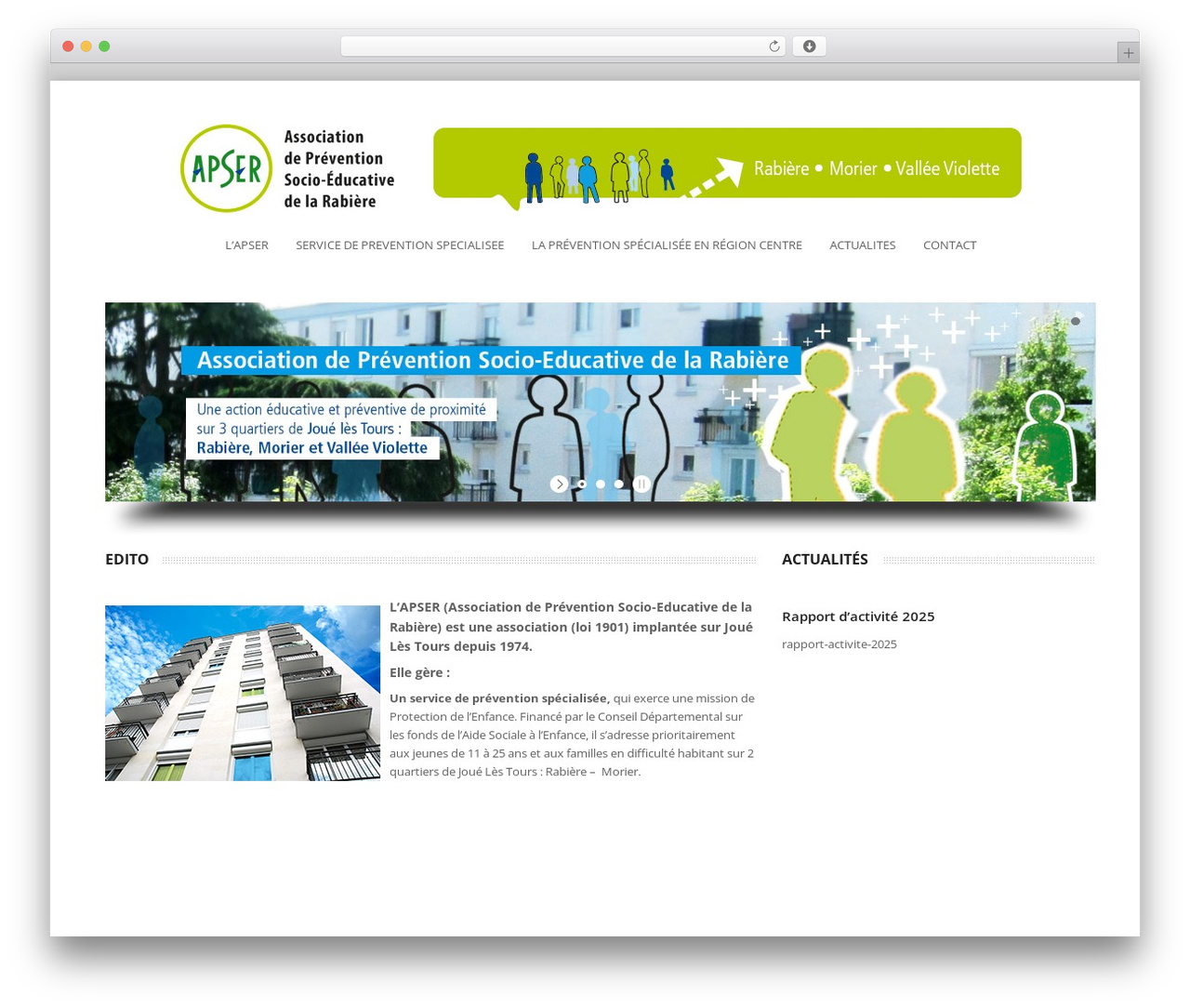Sparse WordPress website theme - apser.fr