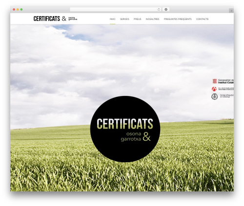 WordPress theme OneUp - certificatsosonagarrotxa.com