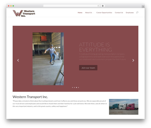Divi company WordPress theme - westerntransportinc.com