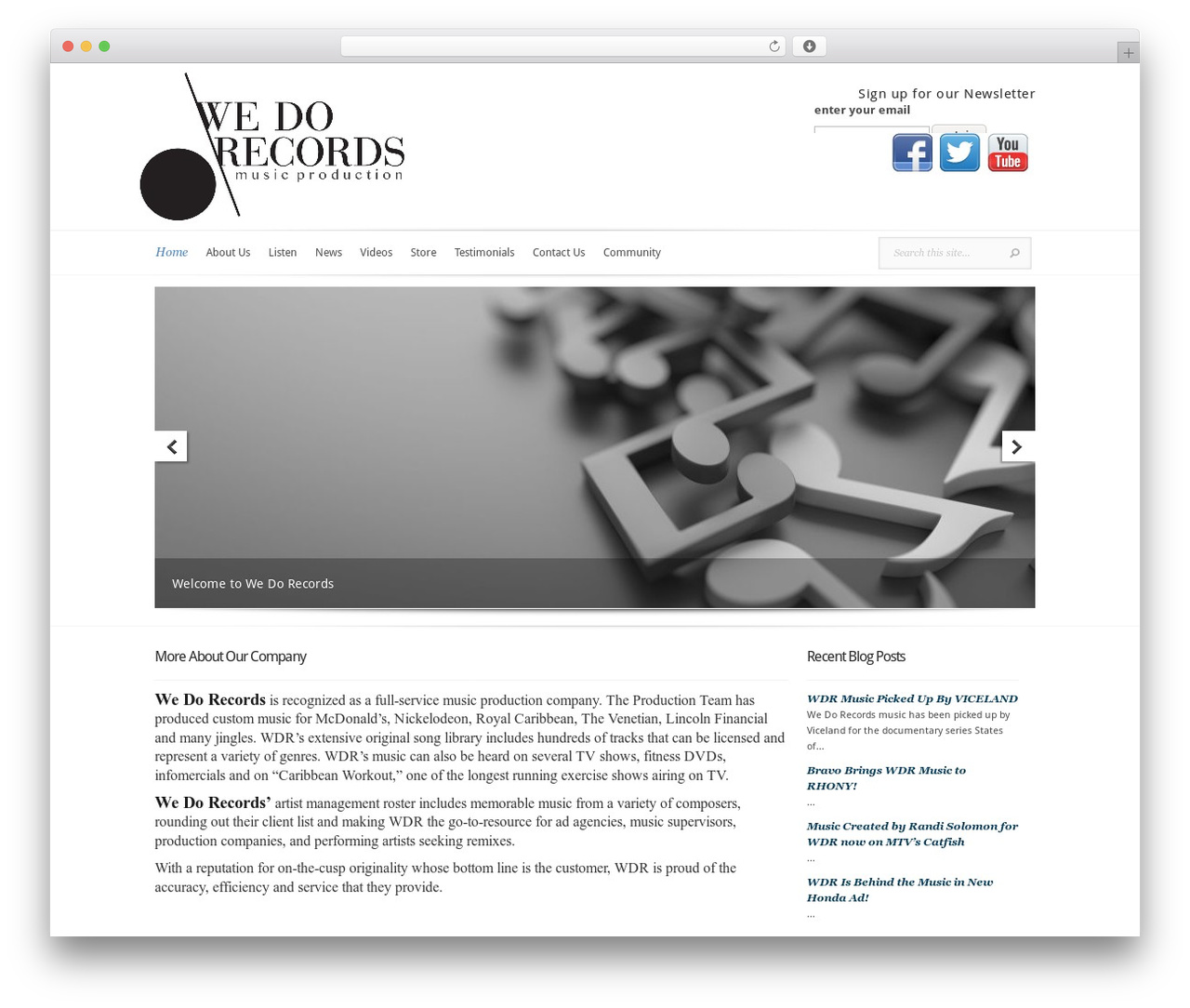 Evolution best WordPress theme - wedorecords.com