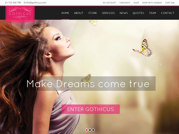 Gothicus WordPress shopping theme by gljivec