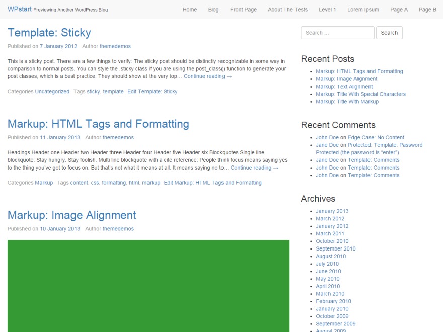 WPstart WordPress theme