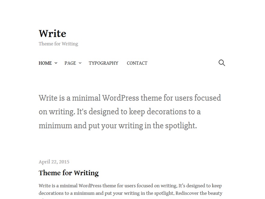 Write WordPress theme
