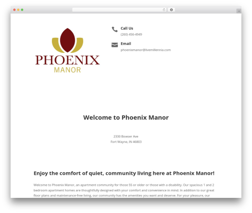 Millennia footer info WordPress plugin - phoenixmanorapts.com