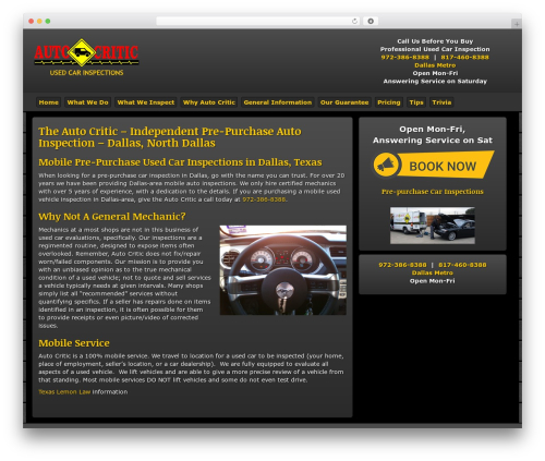 Responsive Mobile WP theme - usedcarinspections.com