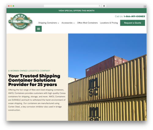 WordPress website theme Hello Elementor - awolcontainers.com