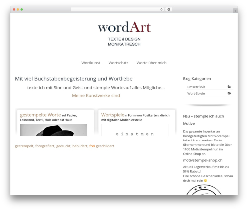 WordPress website theme Virtue - wordart.ch