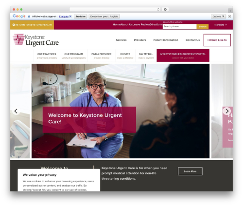 WP theme Genesis - keystonehealth.org/keystoneurgentcare